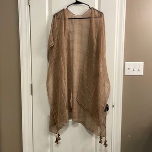 Third Bird Nest sheer sparkle kimono with tassels (womens one size)